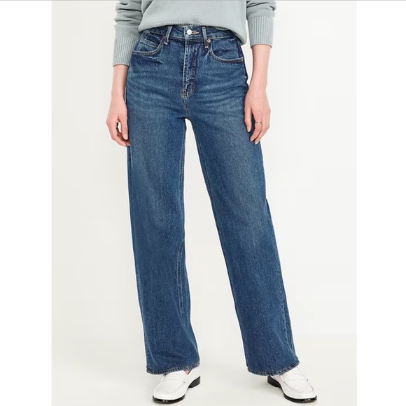 Old Navy Extra High-Rise Sky-Hi Wide Leg Jeans w/ Secret Smooth Pockets, Size 12 - Picture 1 of 5